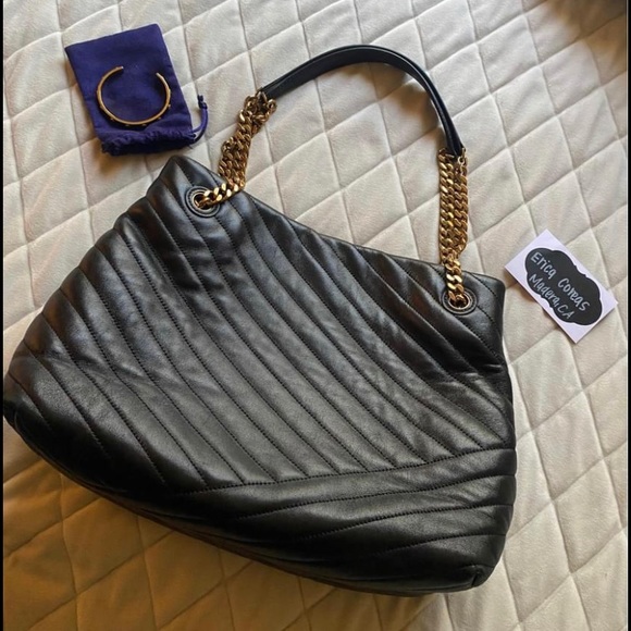 Kira Chevron Quilted Leather Tote - Picture 4 of 5